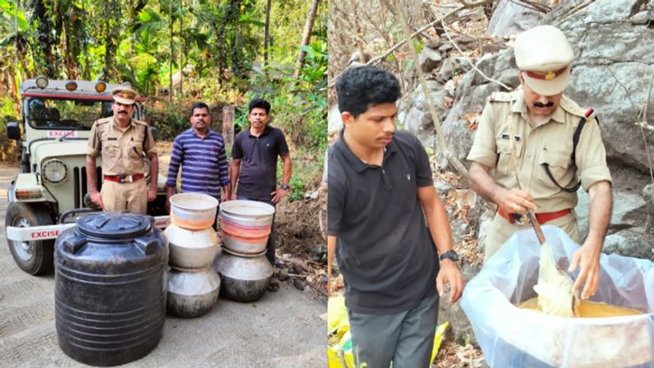 എക്സൈസിനെ വെട്ടിക്കാൻ മലമുകളിൽ വാറ്റുകേന്ദ്രം; കുന്ന് കയറി മിന്നൽ പരിശോധന, 500 ലിറ്റർ വാഷ് പിടികൂടി 