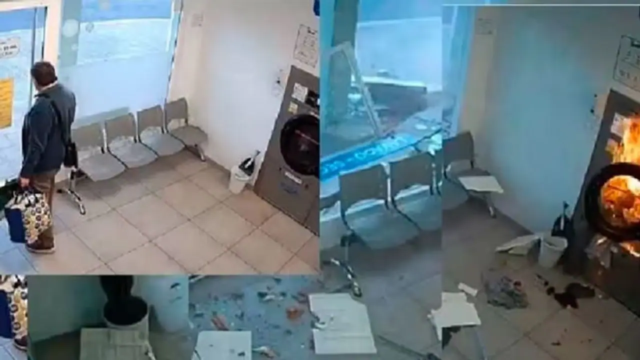 క్షణాల్లో పేలిన వాషింగ్ మెషీన్: ఓ వ్యక్తి జస్ట్ మిస్.. సీసీ కెమెరాకు చిక్కిన ప్రమాదం.. క్షణాల్లో పేలిన వాషింగ్ మెషీన్: ఓ వ్యక్తి జస్ట్ మిస్.. సీసీ కెమెరాకు చిక్కిన ప్రమాదం..