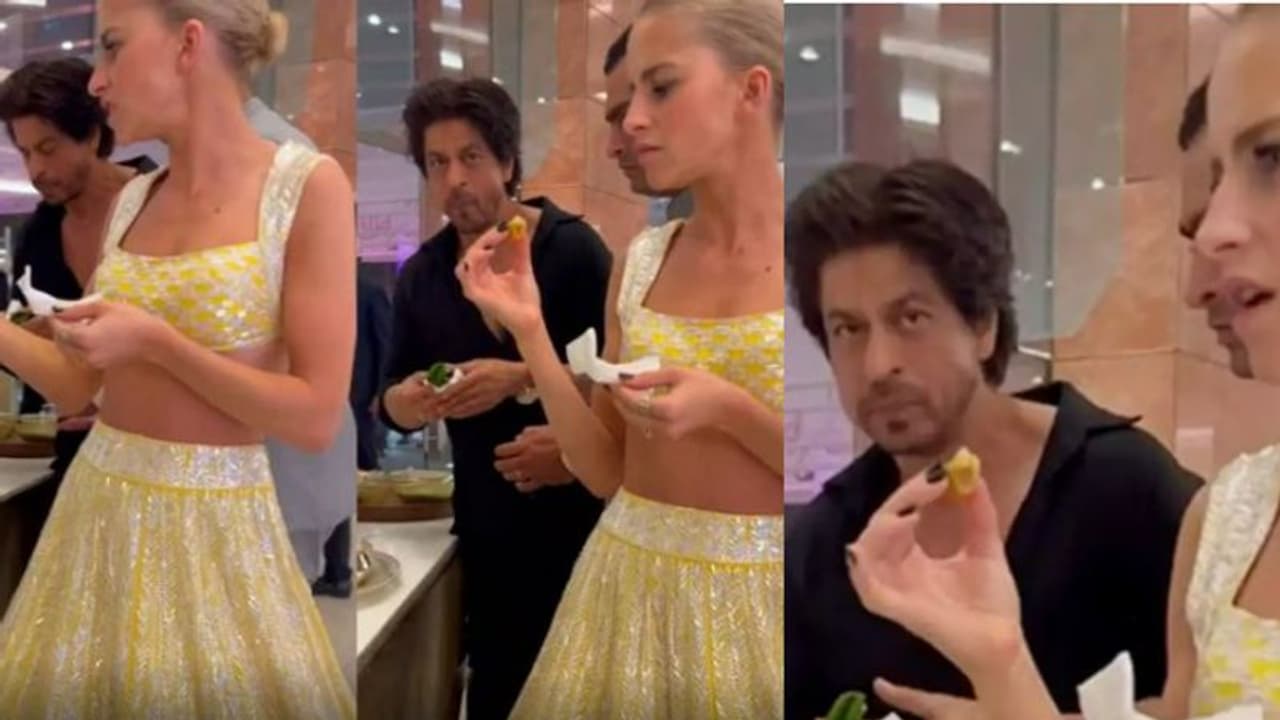 ഭക്ഷണം കഴിച്ചു നിൽക്കുന്ന വ്ളോഗറുടെ പുറകില് ഷാരൂഖ് ഖാൻ; വൈറലായി വീഡിയോ ഭക്ഷണം കഴിച്ചു നിൽക്കുന്ന വ്ളോഗറുടെ പുറകില് ഷാരൂഖ് ഖാൻ; വൈറലായി വീഡിയോ