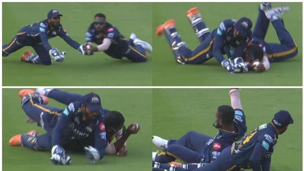 ഗുര്‍ബാസിന്‍റെ ക്യാച്ചിനായി ഒരുമിച്ച് ചാടി വീണ് ഭരത്തും യഷ് ദയാലും; കൂട്ടിയിടിച്ചു, പക്ഷേ കൈവിട്ടില്ല!