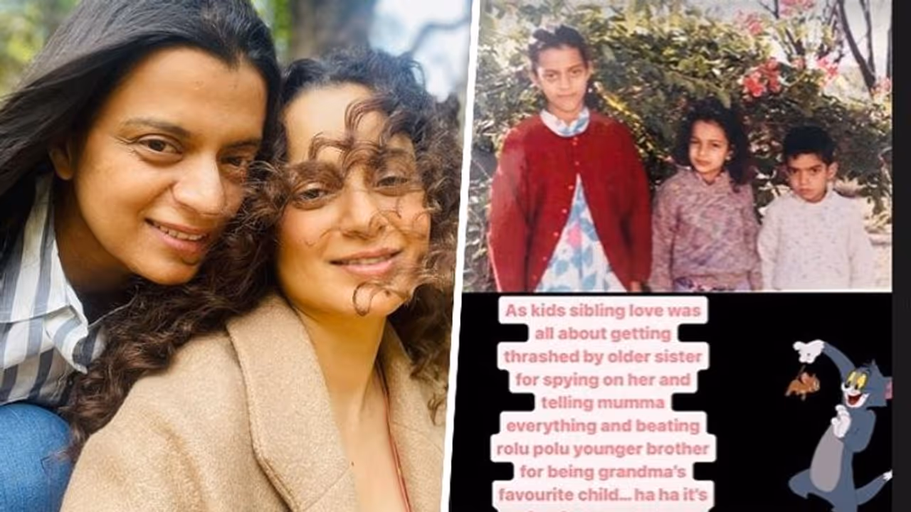 Happy Siblings Day 2023: Kangana Ranaut recalls getting thrashed by sister Rangoli Chandel as a child Happy Siblings Day 2023: Kangana Ranaut recalls getting thrashed by sister Rangoli Chandel as a child