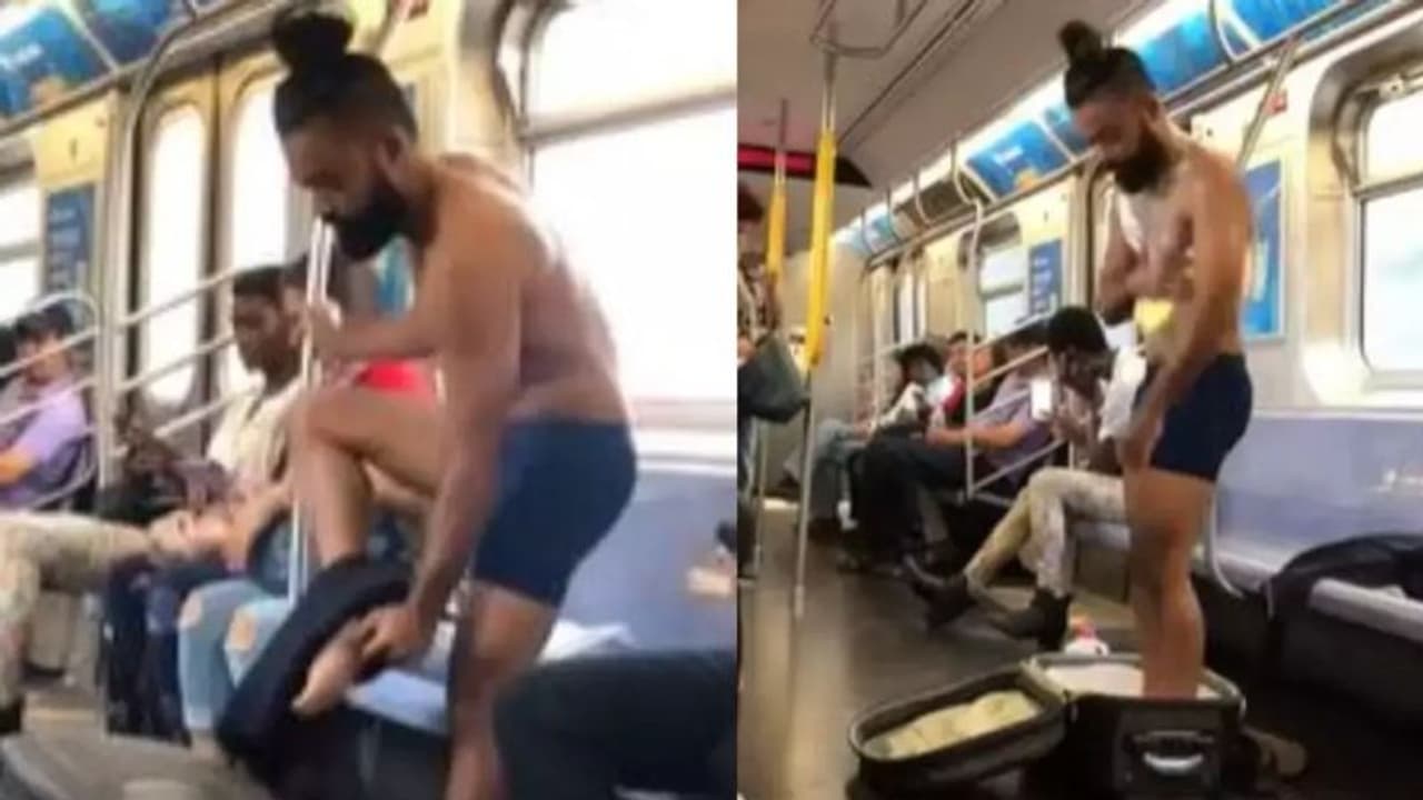 ഓടുന്ന വണ്ടിയില് 'ലൈവ്' ആയി കുളി; യുവാവിന്റെ വീഡിയോ വൈറലാകുന്നു ഓടുന്ന വണ്ടിയില് 'ലൈവ്' ആയി കുളി; യുവാവിന്റെ വീഡിയോ വൈറലാകുന്നു