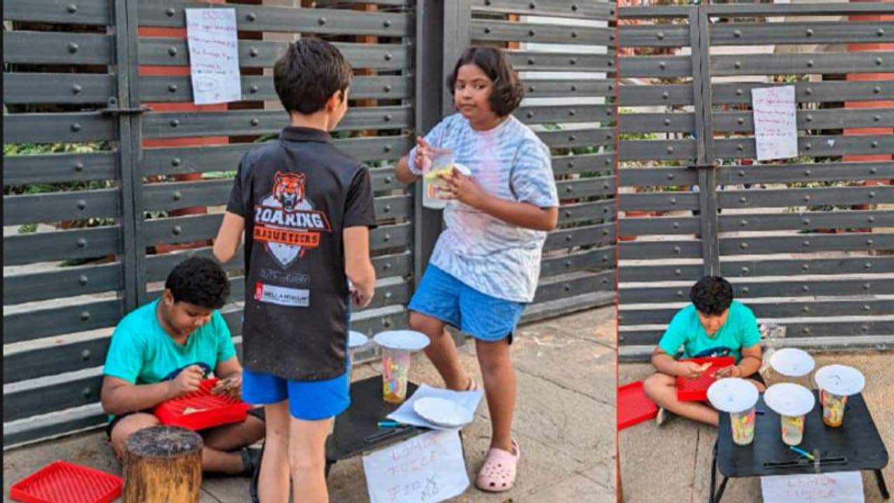 ಬೇಸಿಗೆ ರಜೆ ಬೋರಾಗಿ ವ್ಯವಹಾರಕ್ಕಿಳಿದ ಬೆಂಗಳೂರಿನ ಮಕ್ಕಳು... ಫೋಟೋ ವೈರಲ್ 