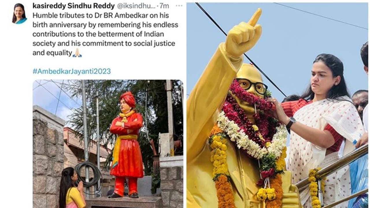  ಅಂಬೇಡ್ಕರ್‌ ಜಯಂತಿಗೆ ಸ್ವಾಮಿ ವಿವೇಕಾನಂದರ ಫೋಟೋ ಹಾಕಿ ಶುಭಕೋರಿದ ಬಿಜೆಪಿ ನಾಯಕಿ!