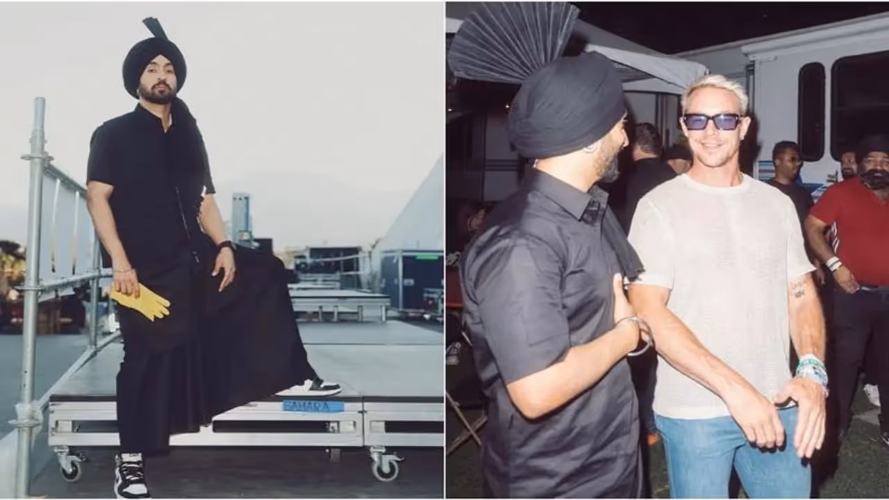 Diljit Dosanjh Coachella gig: Punjabi singer, Diplo bond backstage see pictures Diljit Dosanjh Coachella gig: Punjabi singer, Diplo bond backstage see pictures