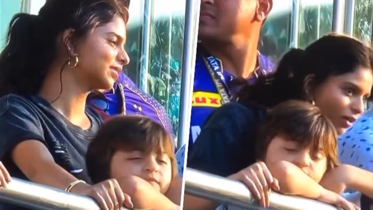 Suhana Khan’s adorable moment with AbRam at MI vs KKR IPL 2023 match captured, WATCH VIDEO