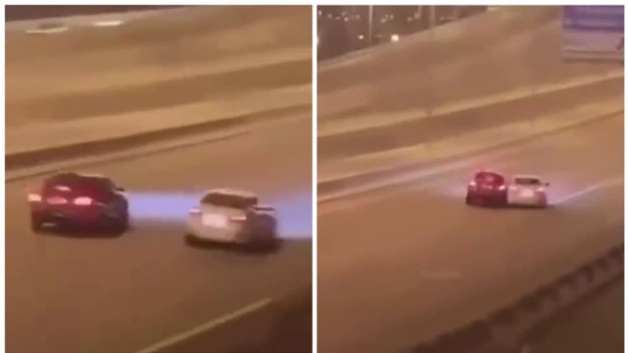 ജീവന്‍ പണയംവെച്ച് നടുറോഡില്‍ കാര്‍ റേസിങ്; രണ്ട് പേര്‍ അറസ്റ്റില്‍ വീഡിയോ പുറത്തുവിട്ട് പൊലീസ്