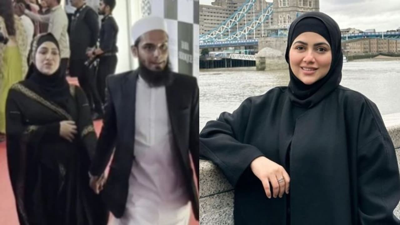 ഫങ്ഷനിടെ സന ഖാനെ പിടിച്ച് വലിച്ച് കൊണ്ടുപോയി ഭർത്താവ്; വിമർശം, പിന്നാലെ വിശദീകരണം