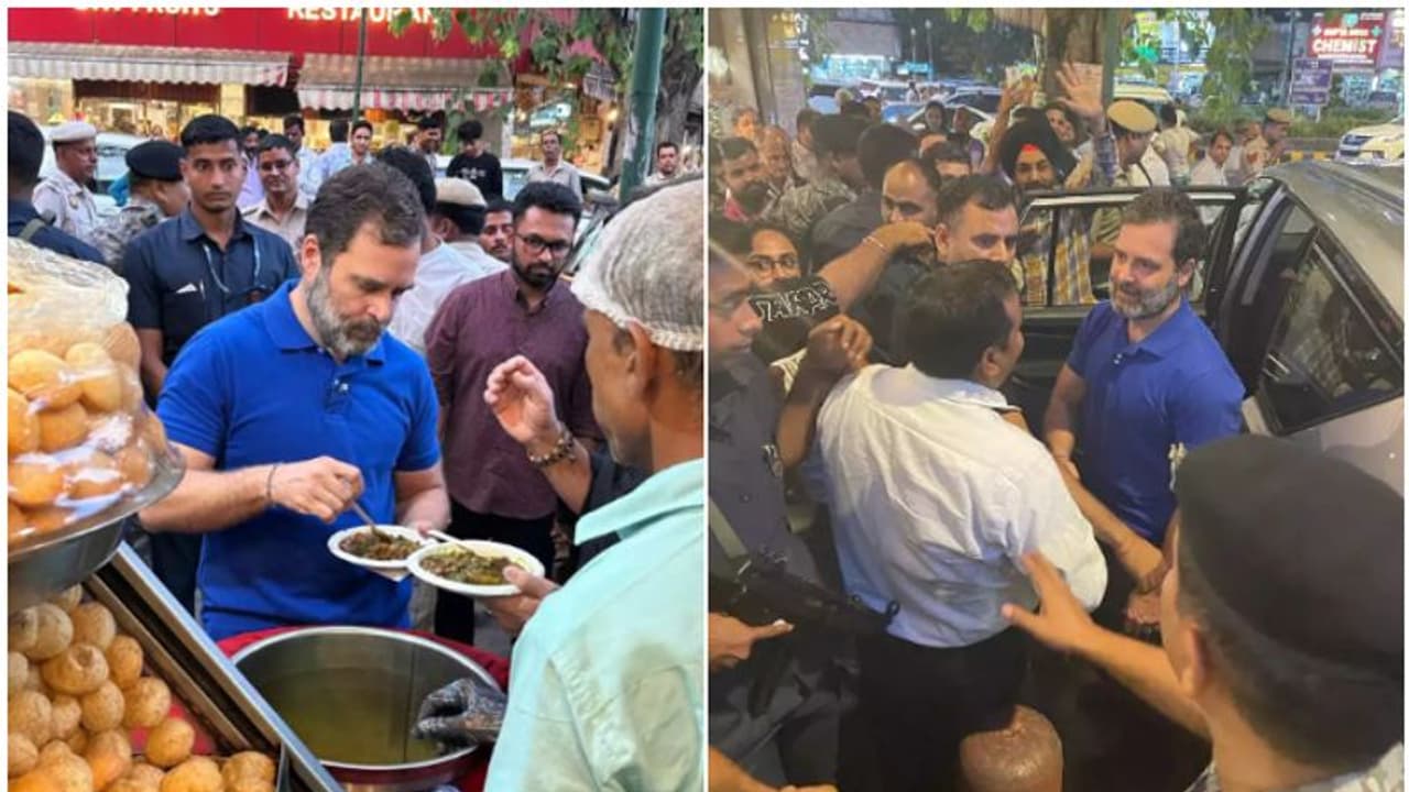 ഗോൽഗപ്പ കഴിയ്ക്കാൻ രാഹുൽ ഗാന്ധി ബംഗാളി മാർക്കറ്റിൽ, തടിച്ചുകൂടി ജനം ഗോൽഗപ്പ കഴിയ്ക്കാൻ രാഹുൽ ഗാന്ധി ബംഗാളി മാർക്കറ്റിൽ, തടിച്ചുകൂടി ജനം