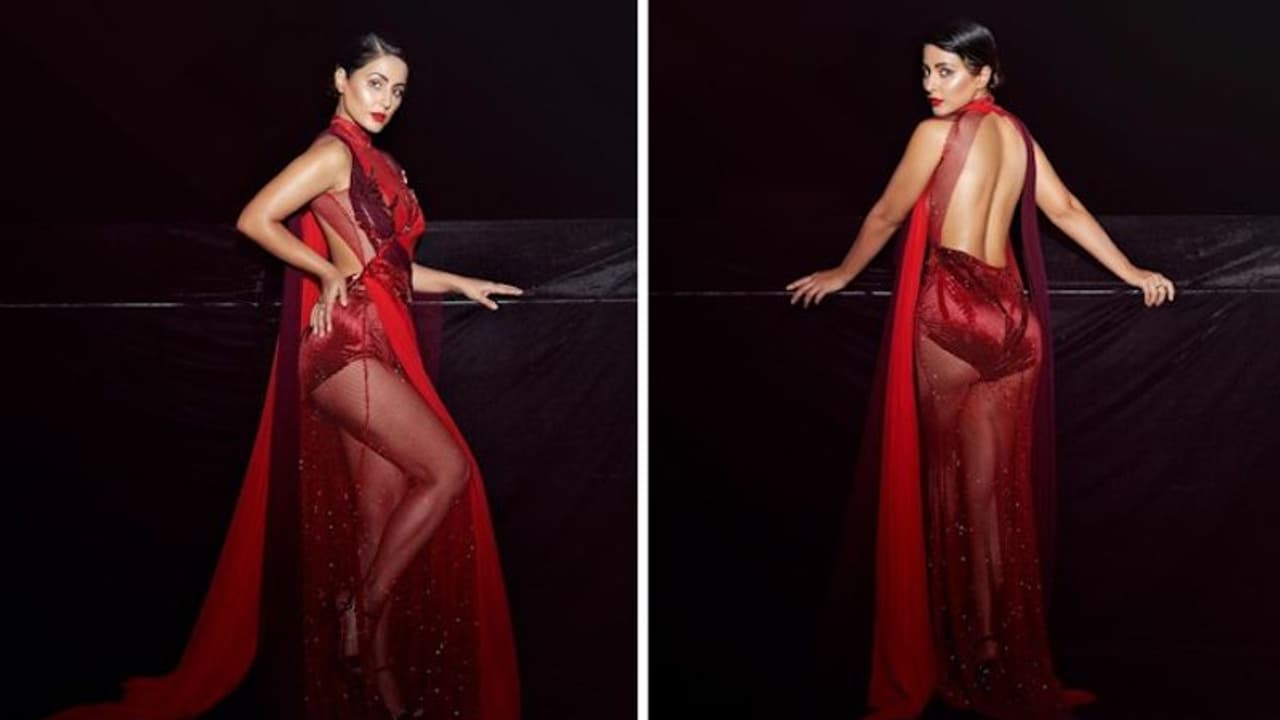 Hina Khan trolled for 'excess skin show' in see through red dress during Ramadaan 