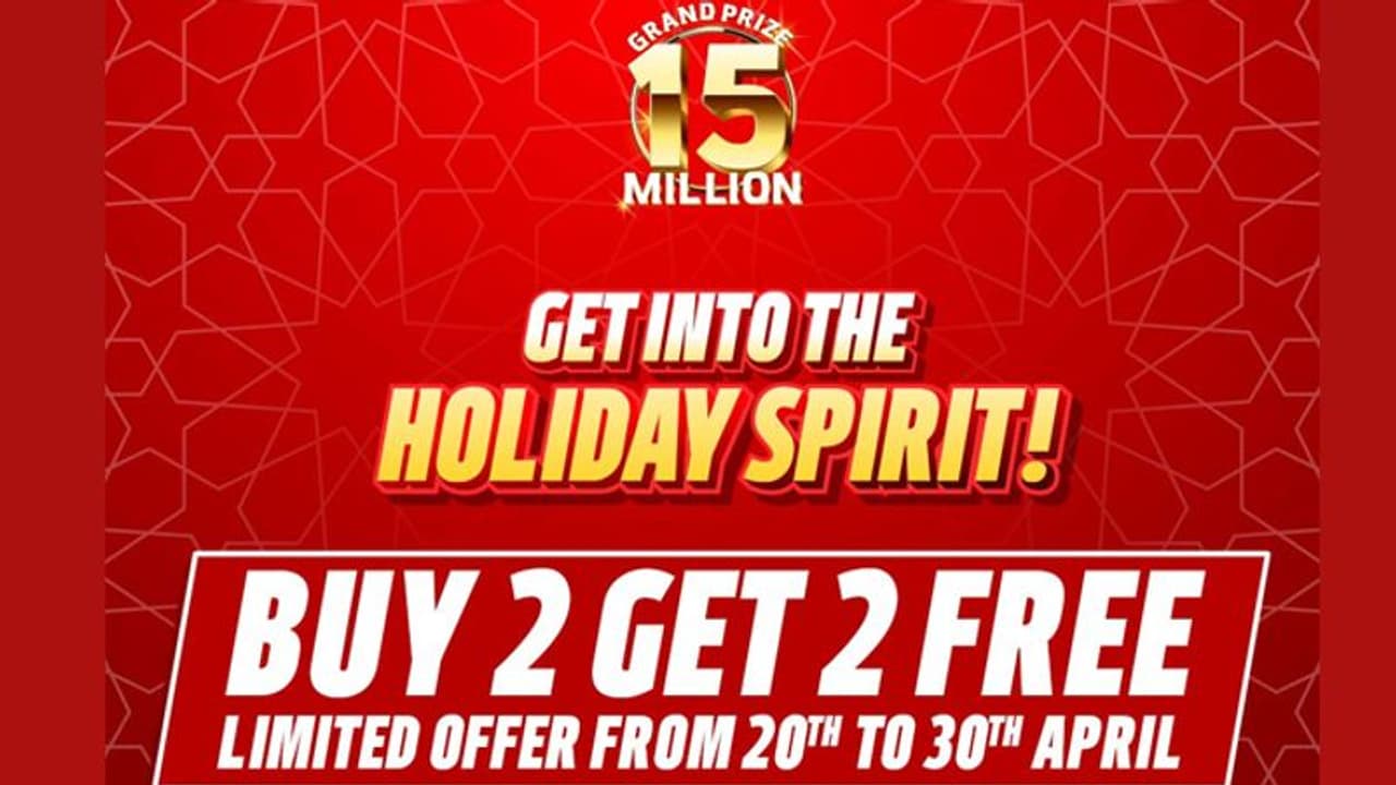 രണ്ട് ബിഗ് ടിക്കറ്റ് വാങ്ങിയാൽ രണ്ടെണ്ണം ഫ്രീ! 15 മില്യൺ ദിര്ഹം നേടാൻ കൂടുതൽ എളുപ്പം രണ്ട് ബിഗ് ടിക്കറ്റ് വാങ്ങിയാൽ രണ്ടെണ്ണം ഫ്രീ! 15 മില്യൺ ദിര്ഹം നേടാൻ കൂടുതൽ എളുപ്പം