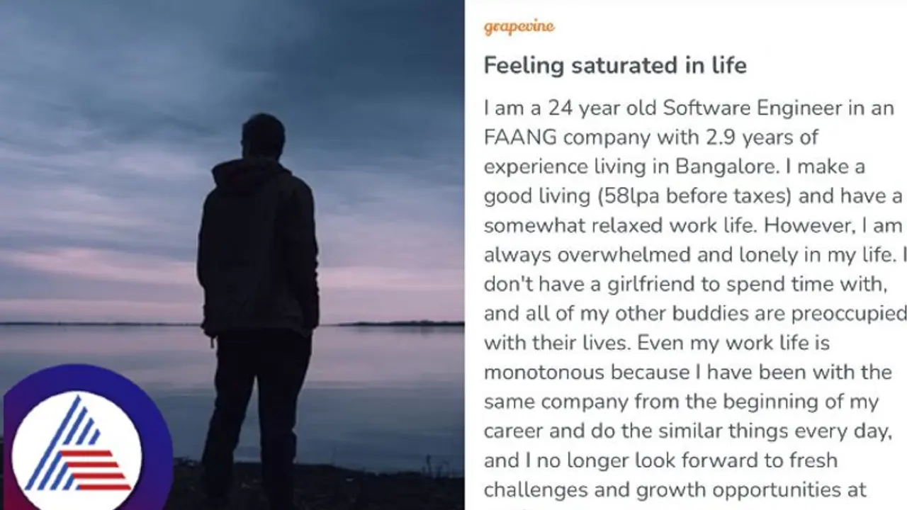 ವಯಸ್ಸು 24, ಸಂಬಳ 58 ಲಕ್ಷ, ಒಂಟಿತನ ಕಾಡ್ತಿದೆ ಅನ್ನೋದು ಯುವಕನ ಗೋಳು! ವಯಸ್ಸು 24, ಸಂಬಳ 58 ಲಕ್ಷ, ಒಂಟಿತನ ಕಾಡ್ತಿದೆ ಅನ್ನೋದು ಯುವಕನ ಗೋಳು!