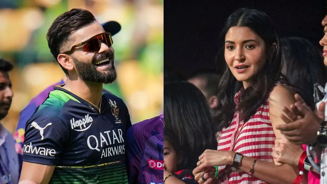 IPL 2023: Kohli blows kiss to Anushka post RCB victory over RR; hurts himself in a dance out later (WATCH)