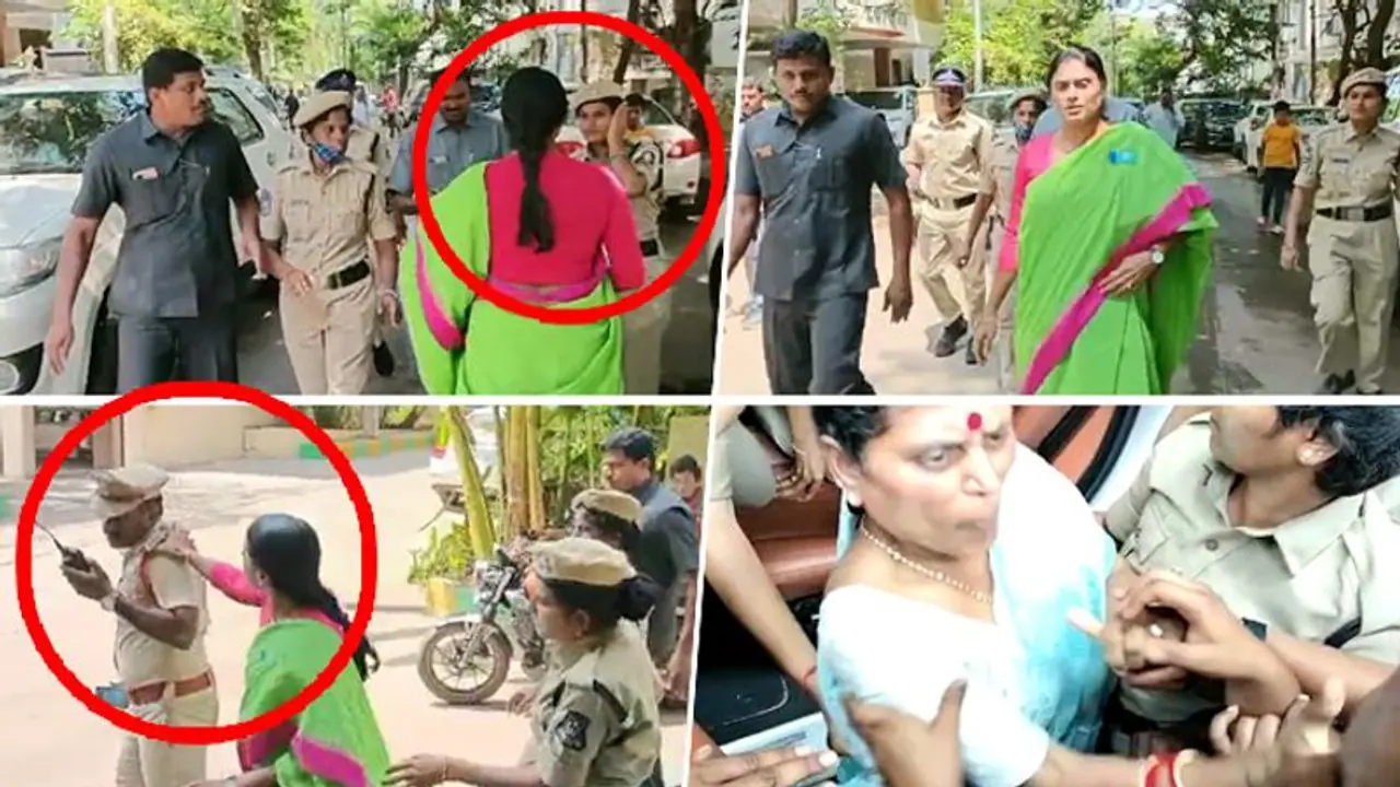 വനിതാ കോൺസ്റ്റബളിന്‍റെ മുഖത്തടിച്ചു, എസ്ഐയെ പിടിച്ച് തള്ളി വൈഎസ്ആർ തെലങ്കാന പാർട്ടി അധ്യക്ഷ വീഡിയോ