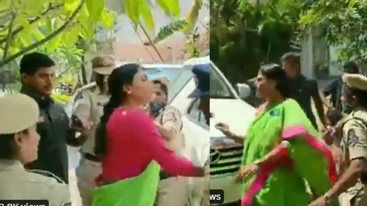 ಪೊಲೀಸ್ ಅಧಿಕಾರಿಯ ಕಪಾಳಕ್ಕೆ ಹೊಡೆದ ಜಗನ್ ಸಹೋದರಿ: ವಿಡಿಯೋ ವೈರಲ್ 