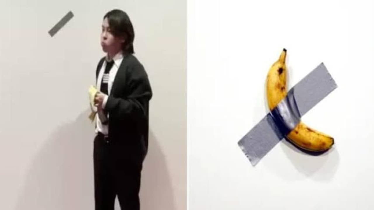 വിശന്നു, ആർട്ട് ഇൻസ്റ്റലേഷൻറെ ഭാഗമായിരുന്ന വാഴപ്പഴം കഴിച്ച് വിദ്യാർത്ഥി, നേരത്തെ വിറ്റുപോയത് 98 ലക്ഷത്തിന് വിശന്നു, ആർട്ട് ഇൻസ്റ്റലേഷൻറെ ഭാഗമായിരുന്ന വാഴപ്പഴം കഴിച്ച് വിദ്യാർത്ഥി, നേരത്തെ വിറ്റുപോയത് 98 ലക്ഷത്തിന്