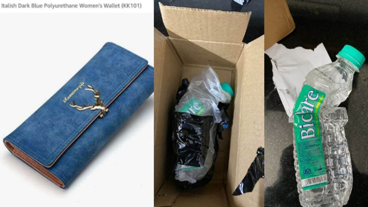 ഭാര്യക്ക് വേണ്ടി 500 രൂപയുടെ പഴ്സ് ഓര്ഡര് ചെയ്തു; യുവാവിന് കിട്ടിയത് ഒരു കുപ്പി വെള്ളം! ഭാര്യക്ക് വേണ്ടി 500 രൂപയുടെ പഴ്സ് ഓര്ഡര് ചെയ്തു; യുവാവിന് കിട്ടിയത് ഒരു കുപ്പി വെള്ളം!