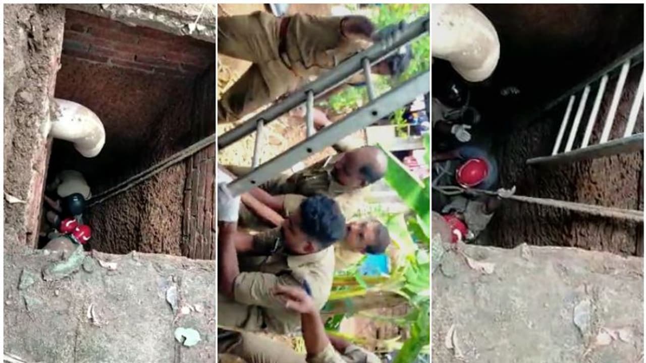 സ്ലാബ് ഇടിഞ്ഞ് പത്തടി താഴ്ചയുള്ള സെപ്ടിക്ക് ടാങ്കിലേക്ക് വീണു, 2 വയസുകാരിയെ നെഞ്ചോട് ചേർത്ത് മുത്തശ്ശി; രക്ഷ സ്ലാബ് ഇടിഞ്ഞ് പത്തടി താഴ്ചയുള്ള സെപ്ടിക്ക് ടാങ്കിലേക്ക് വീണു, 2 വയസുകാരിയെ നെഞ്ചോട് ചേർത്ത് മുത്തശ്ശി; രക്ഷ