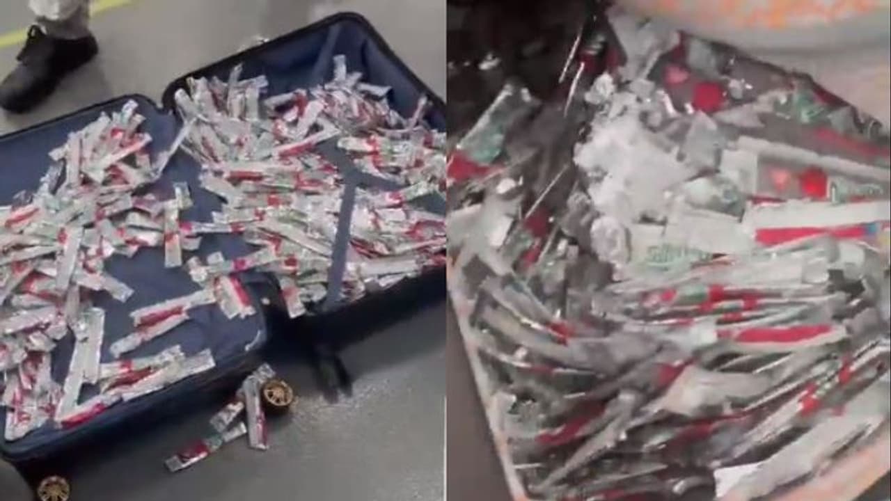 ടിക് ടോക് ട്രെന്ഡ് വൈറല്,കിട്ടാനില്ല ഈ മിഠായി; 295 കിലോ മിഠായിയുമായി ദമ്പതികള് വിമാനത്താവളത്തില് പിടിയില് ടിക് ടോക് ട്രെന്ഡ് വൈറല്,കിട്ടാനില്ല ഈ മിഠായി; 295 കിലോ മിഠായിയുമായി ദമ്പതികള് വിമാനത്താവളത്തില് പിടിയില്