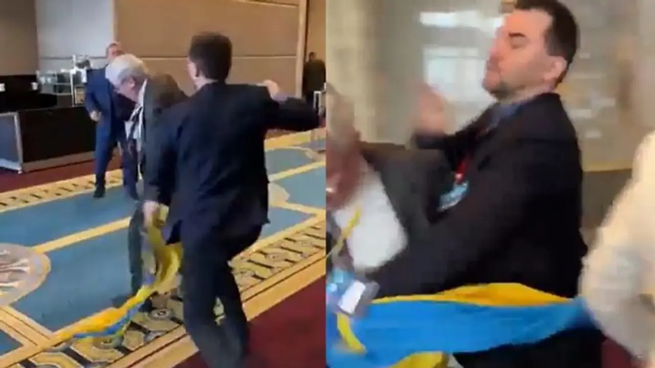 ಜಾಗತಿಕ ಶೃಂಗಸಭೆಯಲ್ಲಿ ಲೋಕಲ್ ಫೈಟ್, ರಷ್ಯಾ ಪ್ರತಿನಿಧಿಗೆ ಉಕ್ರೇನ್ ಸಂಸದನಿಂದ ಹಿಗ್ಗಾಮುಗ್ಗಾ ಗೂಸ! ಜಾಗತಿಕ ಶೃಂಗಸಭೆಯಲ್ಲಿ ಲೋಕಲ್ ಫೈಟ್, ರಷ್ಯಾ ಪ್ರತಿನಿಧಿಗೆ ಉಕ್ರೇನ್ ಸಂಸದನಿಂದ ಹಿಗ್ಗಾಮುಗ್ಗಾ ಗೂಸ!