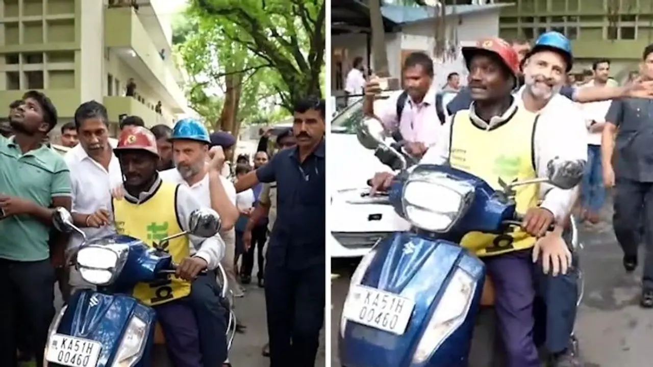 பெங்களூருவில் ஸ்கூட்டரில் சென்று டெலிவரி ஊழியர்களுடன் தோசை சாப்பிட்ட ராகுல் காந்தி! பெங்களூருவில் ஸ்கூட்டரில் சென்று டெலிவரி ஊழியர்களுடன் தோசை சாப்பிட்ட ராகுல் காந்தி!