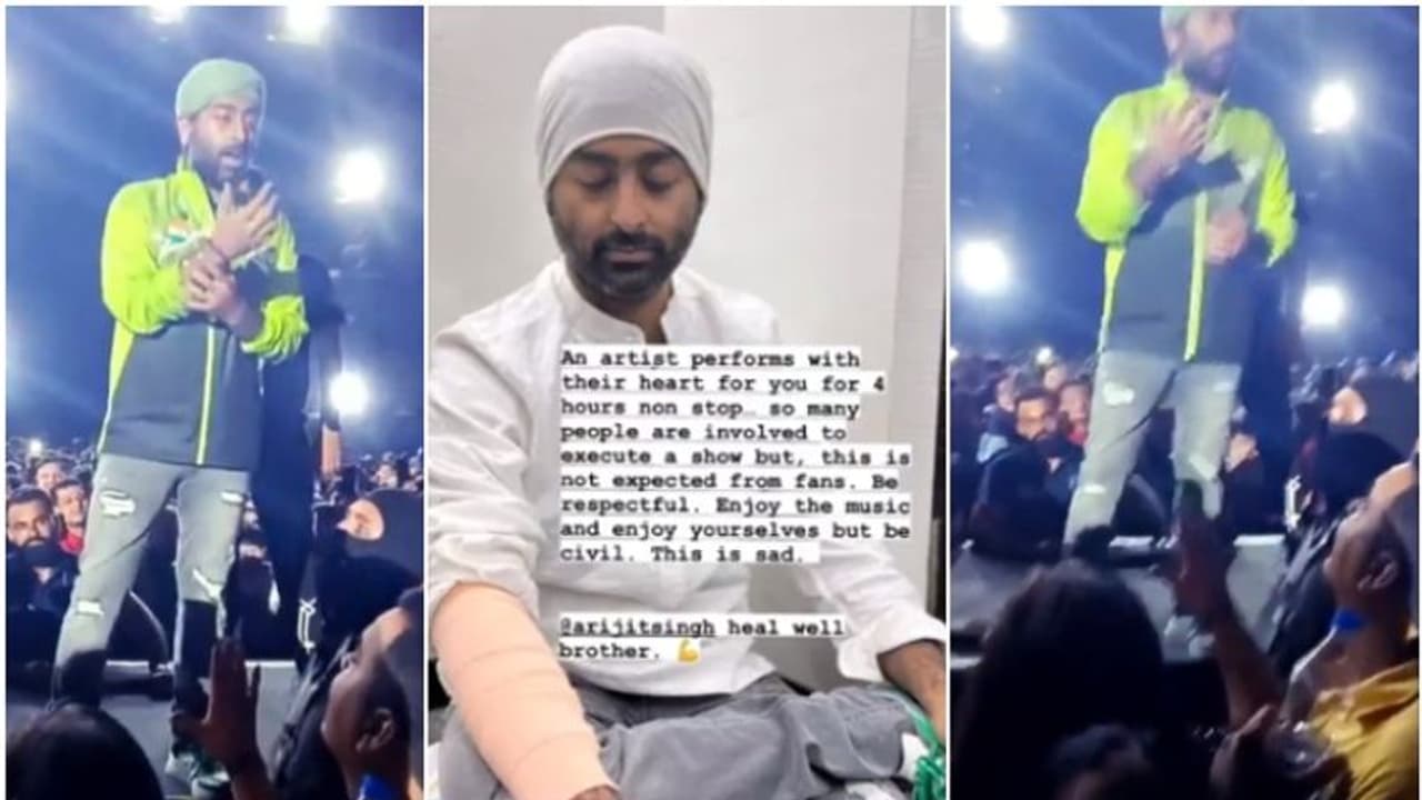 ಗಾಯಕ ಅರಿಜಿತ್ ಸಿಂಗ್ ಕೈಹಿಡಿದು ಎಳೆದ ಮಹಿಳಾ ಅಭಿಮಾನಿ; ಕೈಗೆ ಗಾಯ, ವಿಡಿಯೋ ವೈರಲ್ 