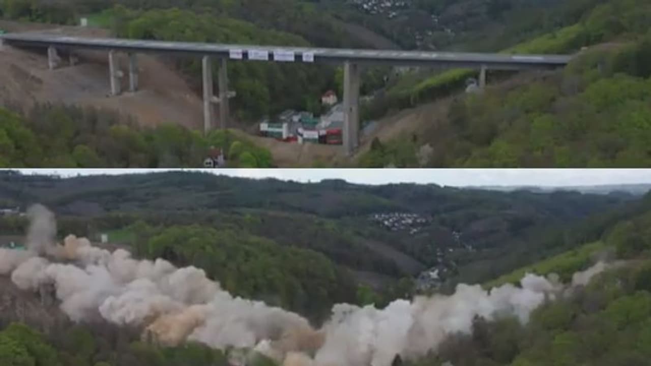 55 ವರ್ಷಗಳ ಹಳೆಯ ಬ್ರಿಡ್ಜ್ ನೆನಪು ಮಾತ್ರ: 150 ಕೆಜಿ ಸ್ಫೋಟಕ ಬಳಸಿ ಧ್ವಂಸ