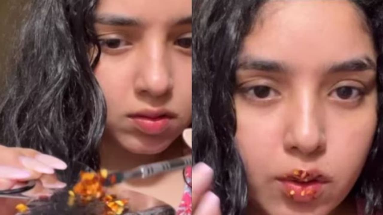  മുളകുകൊണ്ടുള്ള ലിപ്ഗ്ലോസ് പരീക്ഷണം; ഇനിയില്ലെന്ന് യുവതി; വീഡിയോ 