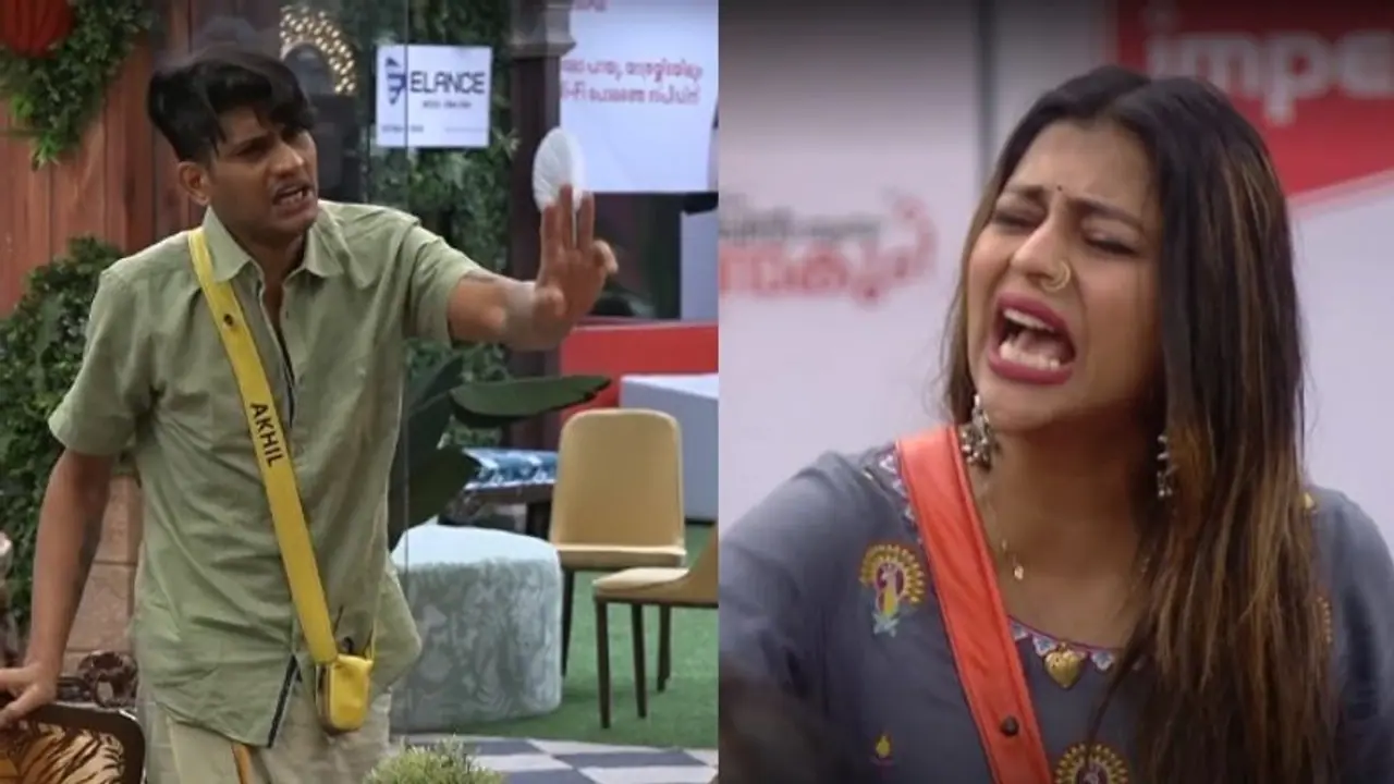 'ഇവളെ പോലെ ​ഗതിയില്ലാത്തവൾക്കൊപ്പം കളിക്കാൻ ഞാനി'ല്ലെന്ന് അഖിൽ; 'ചെറ്റേ' എന്ന് വിളിച്ച് ശോഭ, തർക്കം