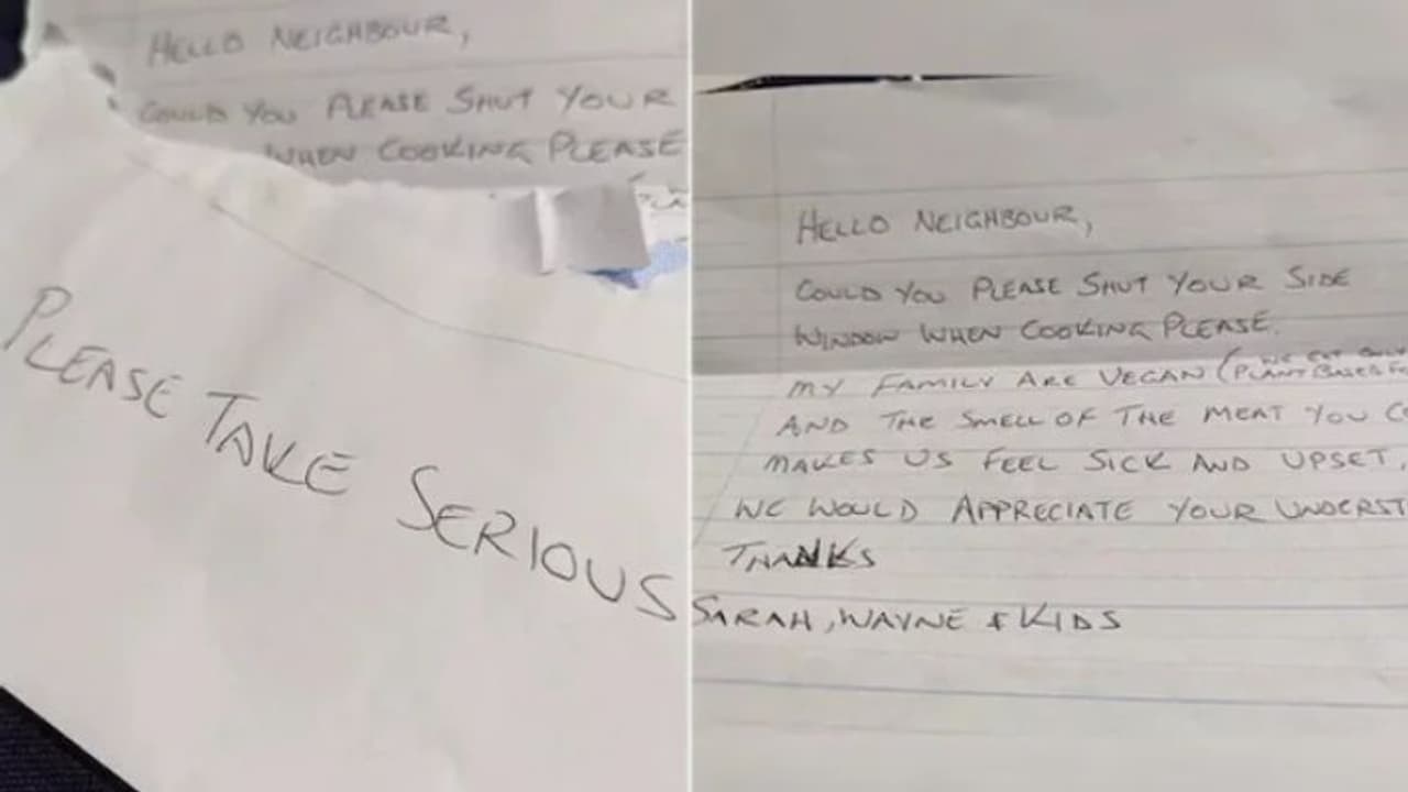 'പാചകം ചെയ്യുമ്പോള് ജനലടയ്ക്കാമോ?'; അയല്ക്കാര്ക്ക് എഴുതിയ കത്ത് വൈറല് 'പാചകം ചെയ്യുമ്പോള് ജനലടയ്ക്കാമോ?'; അയല്ക്കാര്ക്ക് എഴുതിയ കത്ത് വൈറല്