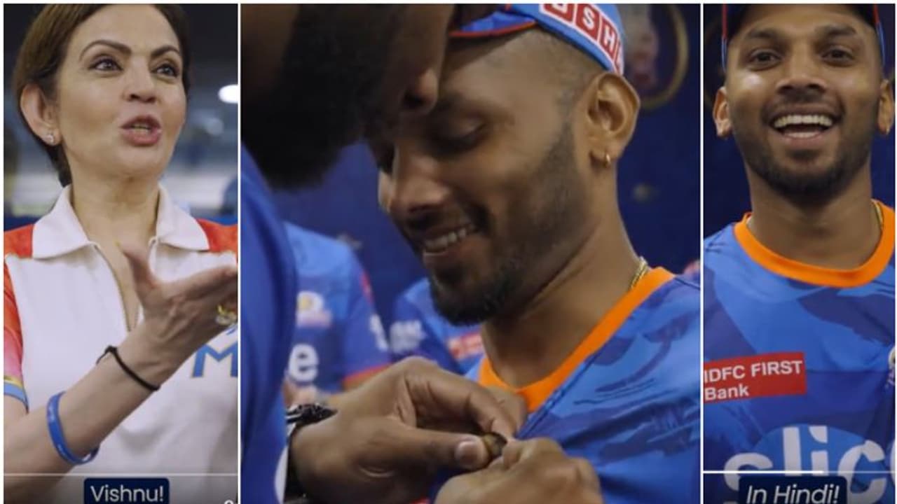 സ്റ്റാറായി വിഷ്ണു വിനോദ്, പ്രശംസ കൊണ്ട് മൂടി നിത അംബാനി! മറുപടി പ്രസംഗം ഹിന്ദിയിൽ വേണമെന്ന് ആവശ്യം, ഒടുവിൽ... സ്റ്റാറായി വിഷ്ണു വിനോദ്, പ്രശംസ കൊണ്ട് മൂടി നിത അംബാനി! മറുപടി പ്രസംഗം ഹിന്ദിയിൽ വേണമെന്ന് ആവശ്യം, ഒടുവിൽ...