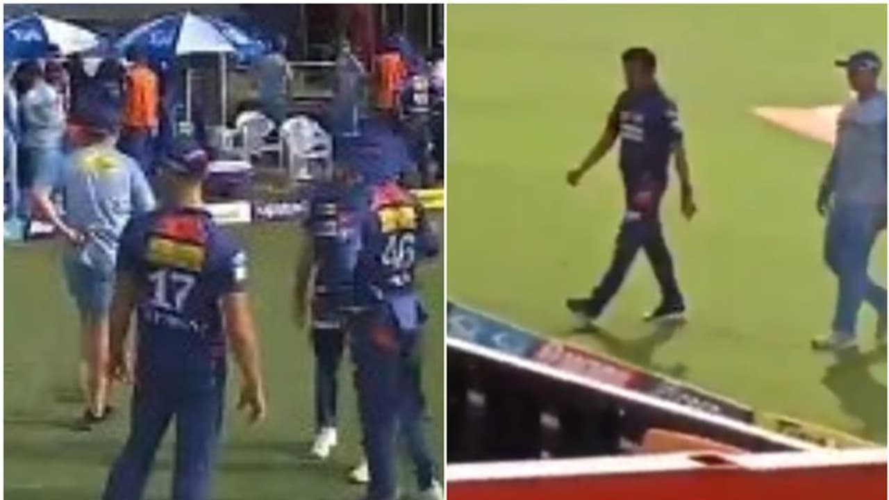 മത്സരത്തിനിടെ നാടകീയ രം​ഗങ്ങൾ; പൊട്ടലും ചീറ്റലും തുടരുന്നു, കോലി... കോലി എന്ന് ആരവമുയർത്തി എസ്ആർച്ച് ആരാധക‍‍ർ