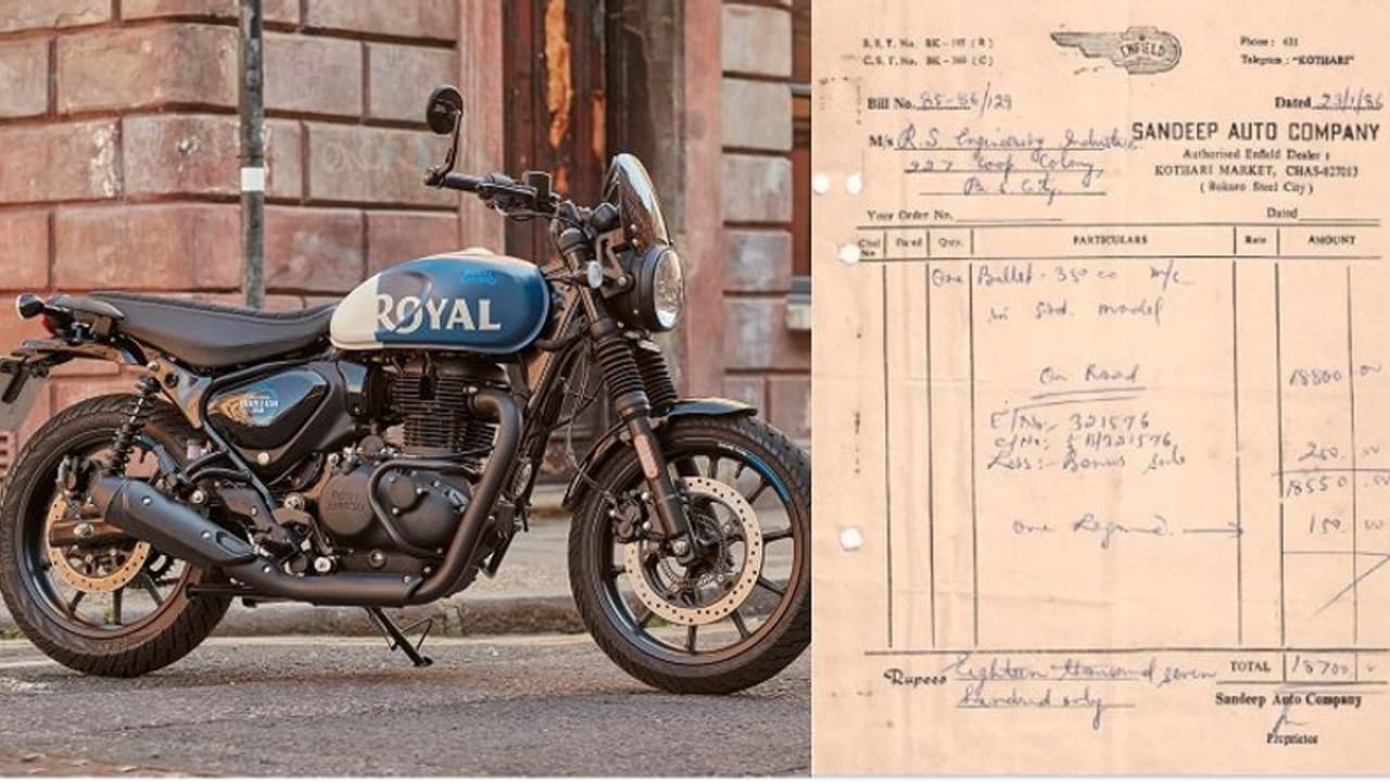 ರಾಯಲ್ ಎನ್ಫೀಲ್ಡ್ ಬುಲೆಟ್ 350 ಬೆಲೆ ಕೇವಲ 18,700 ರೂ ಮಾತ್ರ, 1986ರ ಬಿಲ್ ವೈರಲ್! ರಾಯಲ್ ಎನ್ಫೀಲ್ಡ್ ಬುಲೆಟ್ 350 ಬೆಲೆ ಕೇವಲ 18,700 ರೂ ಮಾತ್ರ, 1986ರ ಬಿಲ್ ವೈರಲ್!