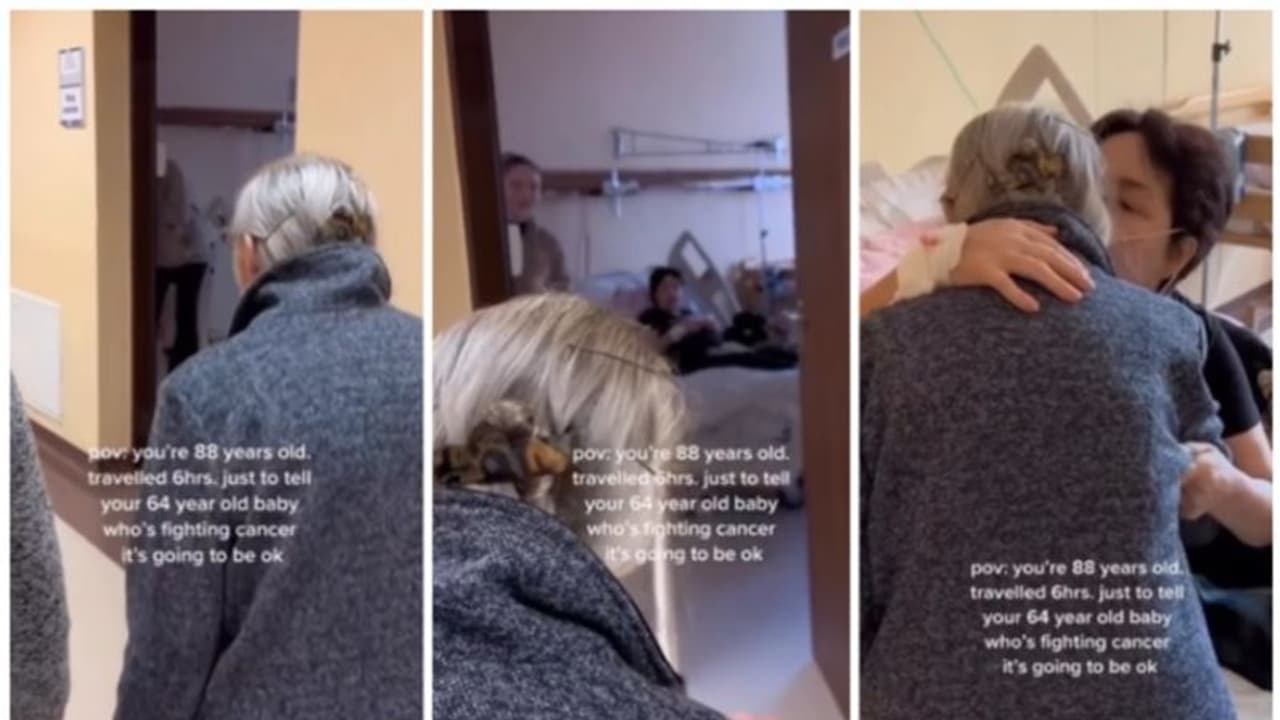 64 കാരിയും ക്യാന്സര് ബാധിതയുമായ മകളെ കാണാനായി 6 മണിക്കൂര് യാത്ര ചെയ്ത 88 വയസുള്ള അമ്മയുടെ വീഡിയോ വൈറല് ! 64 കാരിയും ക്യാന്സര് ബാധിതയുമായ മകളെ കാണാനായി 6 മണിക്കൂര് യാത്ര ചെയ്ത 88 വയസുള്ള അമ്മയുടെ വീഡിയോ വൈറല് !