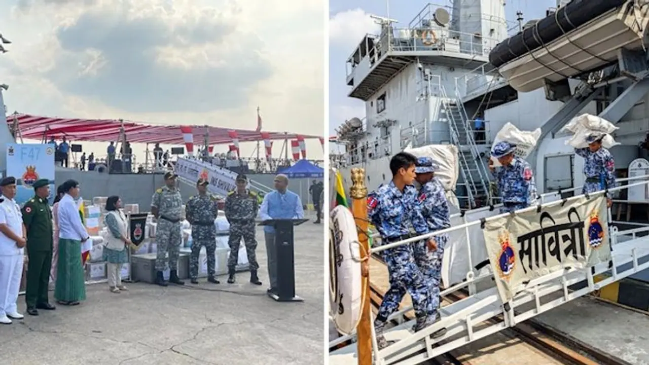 India to the rescue again! Navy delivers over 40 tonnes of relief material to Mocha hit Myanmar India to the rescue again! Navy delivers over 40 tonnes of relief material to Mocha hit Myanmar