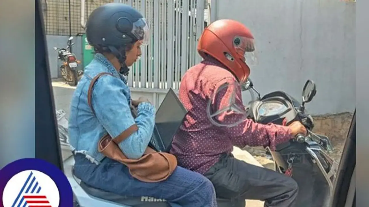 ವರ್ಕ್ ಫ್ರಮ್ ರ್‍ಯಾಪಿಡೋ, ಬೆಂಗಳೂರು ಟ್ರಾಫಿಕ್​ನಲ್ಲಿ ಸ್ಕೂಟಿಯಲ್ಲೇ ಕುಳಿತು ಕೆಲಸ ಮಾಡಿದ ಮಹಿಳೆ!