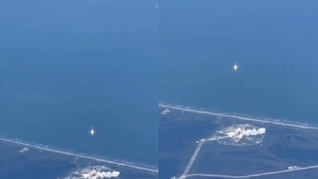 ವಿಮಾನದಿಂದ ರಾಕೆಟ್ ಲಾಂಚ್ ದೃಶ್ಯ ಸೆರೆ ಹಿಡಿದ ಪ್ರಯಾಣಿಕ, ಸಂಚಲನ ಸೃಷ್ಟಿಸಿದ ವಿಡಿಯೋ! ವಿಮಾನದಿಂದ ರಾಕೆಟ್ ಲಾಂಚ್ ದೃಶ್ಯ ಸೆರೆ ಹಿಡಿದ ಪ್ರಯಾಣಿಕ, ಸಂಚಲನ ಸೃಷ್ಟಿಸಿದ ವಿಡಿಯೋ!