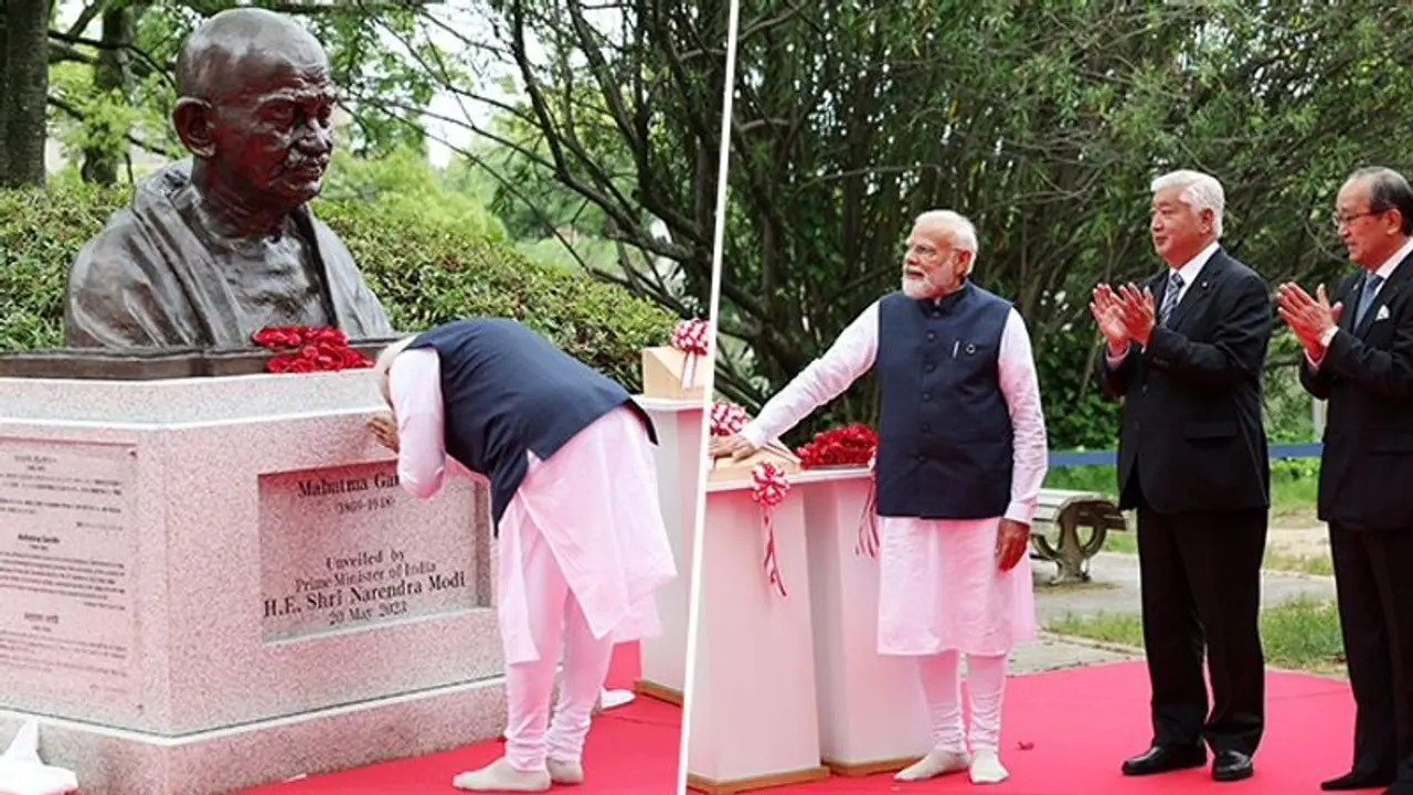 'Symbol of friendship and goodwill': PM unveils Mahatma Gandhi's bust near Hiroshima atomic bomb dome