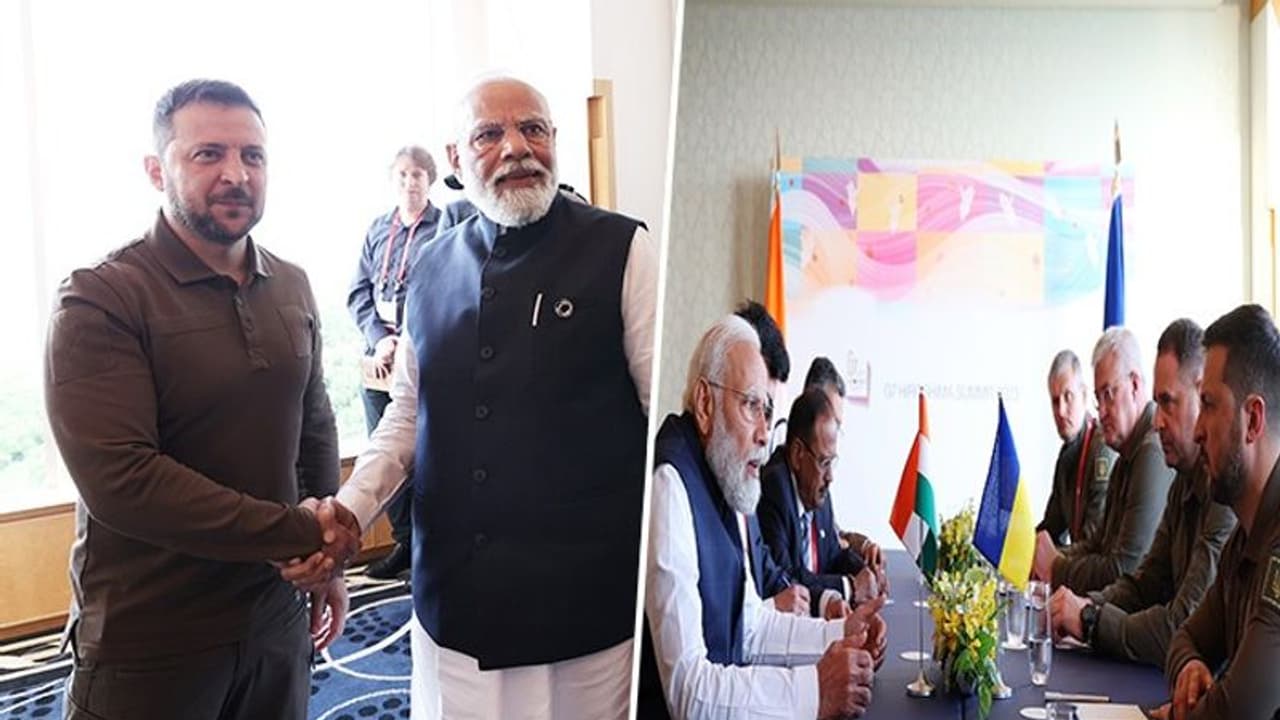 G7 Summit: ஜெலன்ஸ்கியை சந்தித்தார் பிரதமர் மோடி.. ரஷ்யா உக்ரைன் போருக்கு பிறகு நடக்கும் முதல் சந்திப்பு.. G7 Summit: ஜெலன்ஸ்கியை சந்தித்தார் பிரதமர் மோடி.. ரஷ்யா உக்ரைன் போருக்கு பிறகு நடக்கும் முதல் சந்திப்பு..