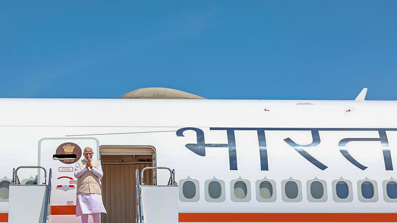 Prime Minister Narendra Modi emplanes for Papua New Guinea Prime Minister Narendra Modi emplanes for Papua New Guinea