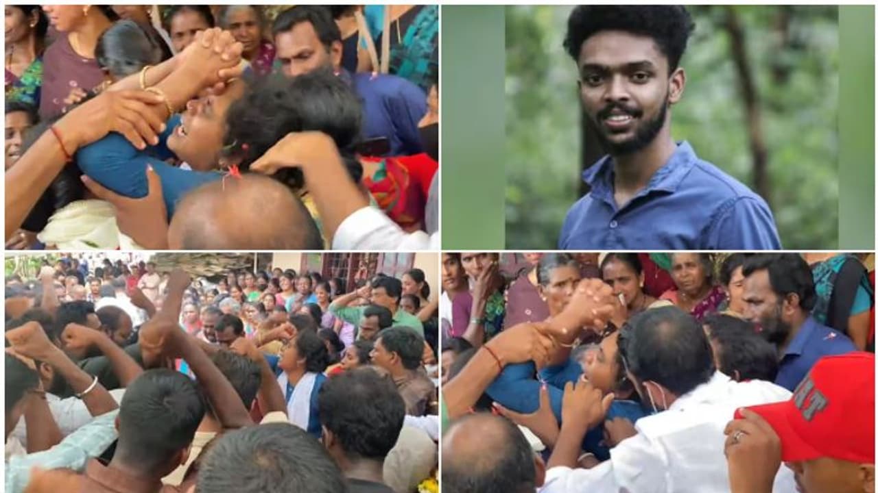 ലാൽസലാം... ലാൽസലാം... ഹൃദയ വേദനയിലും ഉച്ചത്തിൽ നന്ദുവിന് യാത്രാമൊഴിയേകി അമ്മ; കടലിരമ്പമായി ഒപ്പം വിളിച്ച് നാട്