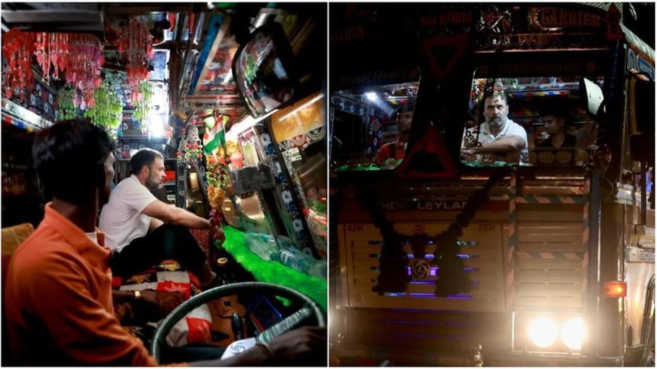 ട്രക്കിലെ ജീവിതം അറിയാന്‍ രാഹുല്‍; ഡല്‍ഹിയില്‍ നിന്ന് ചണ്ഡിഗഢ് വരെ ഡ്രൈവര്‍മാര്‍ക്കൊപ്പം യാത്ര 