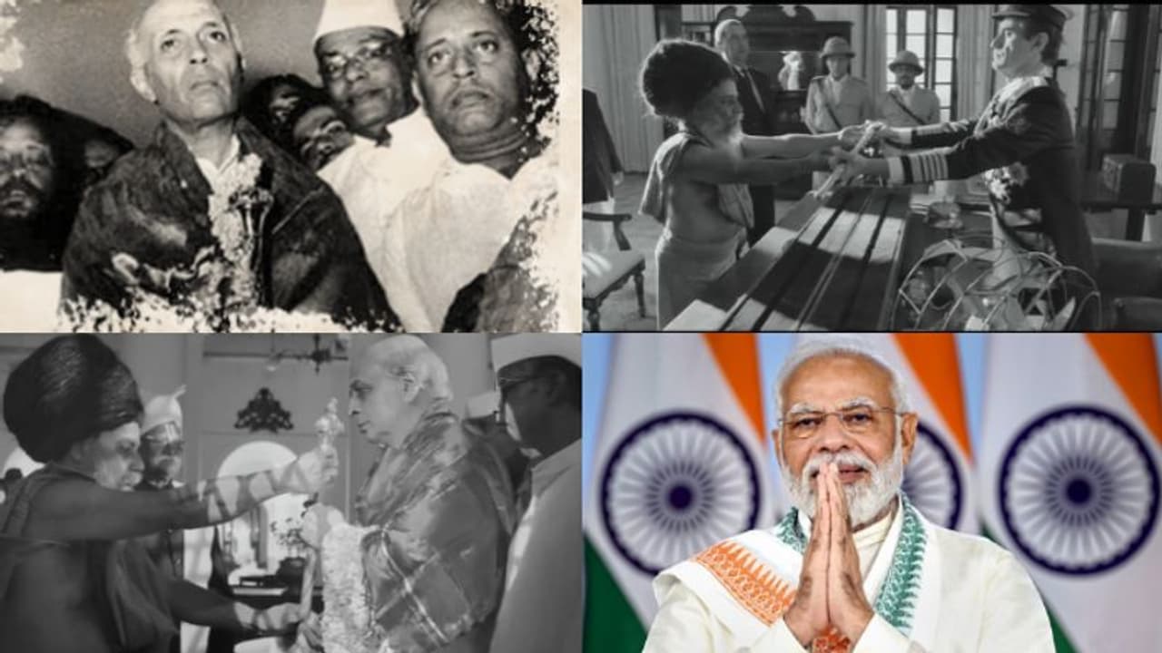 'നെഹ്റു ഓഗസ്റ്റ് 14 ന് സ്വീകരിച്ച അതേ ചെങ്കോൽ'; പുതിയ പാർലമെന്റിൽ സ്ഥാപിക്കുന്ന ആ ചെങ്കോലിനെ കുറിച്ച്...! 'നെഹ്റു ഓഗസ്റ്റ് 14 ന് സ്വീകരിച്ച അതേ ചെങ്കോൽ'; പുതിയ പാർലമെന്റിൽ സ്ഥാപിക്കുന്ന ആ ചെങ്കോലിനെ കുറിച്ച്...!