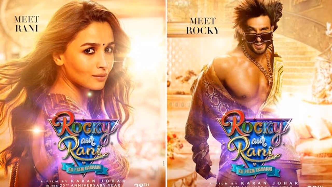 Karan Johar unveils posters of Ranveer Singh, Alia Bhatt in 'Rocky Aur Rani Kii Prem Kahaani' first look Karan Johar unveils posters of Ranveer Singh, Alia Bhatt in 'Rocky Aur Rani Kii Prem Kahaani' first look