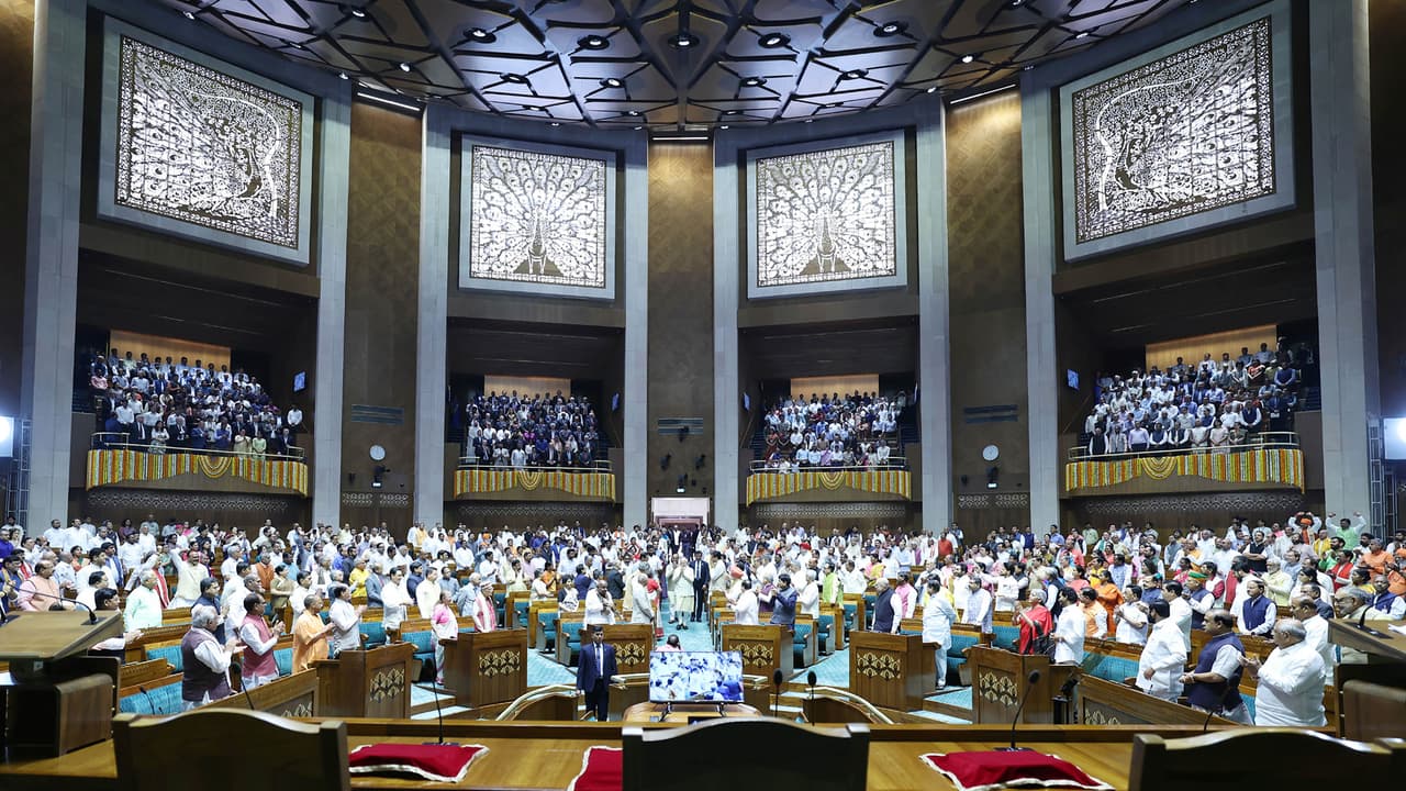 Inauguration Amid Controversy PM Narendra Modi Inaugurates New Parliament House See Pictures bsm Inauguration Amid Controversy PM Narendra Modi Inaugurates New Parliament House See Pictures bsm