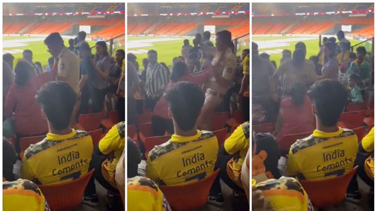 വാക്കേറ്റവും ഉന്തും തള്ളും! ഐപിഎല്‍ ഫൈനലിനിടെ നരേന്ദ്ര മോദി സ്‌റ്റേഡിയത്തില്‍ പൊലീസിനെ ആക്രമിച്ച് യുവതി
