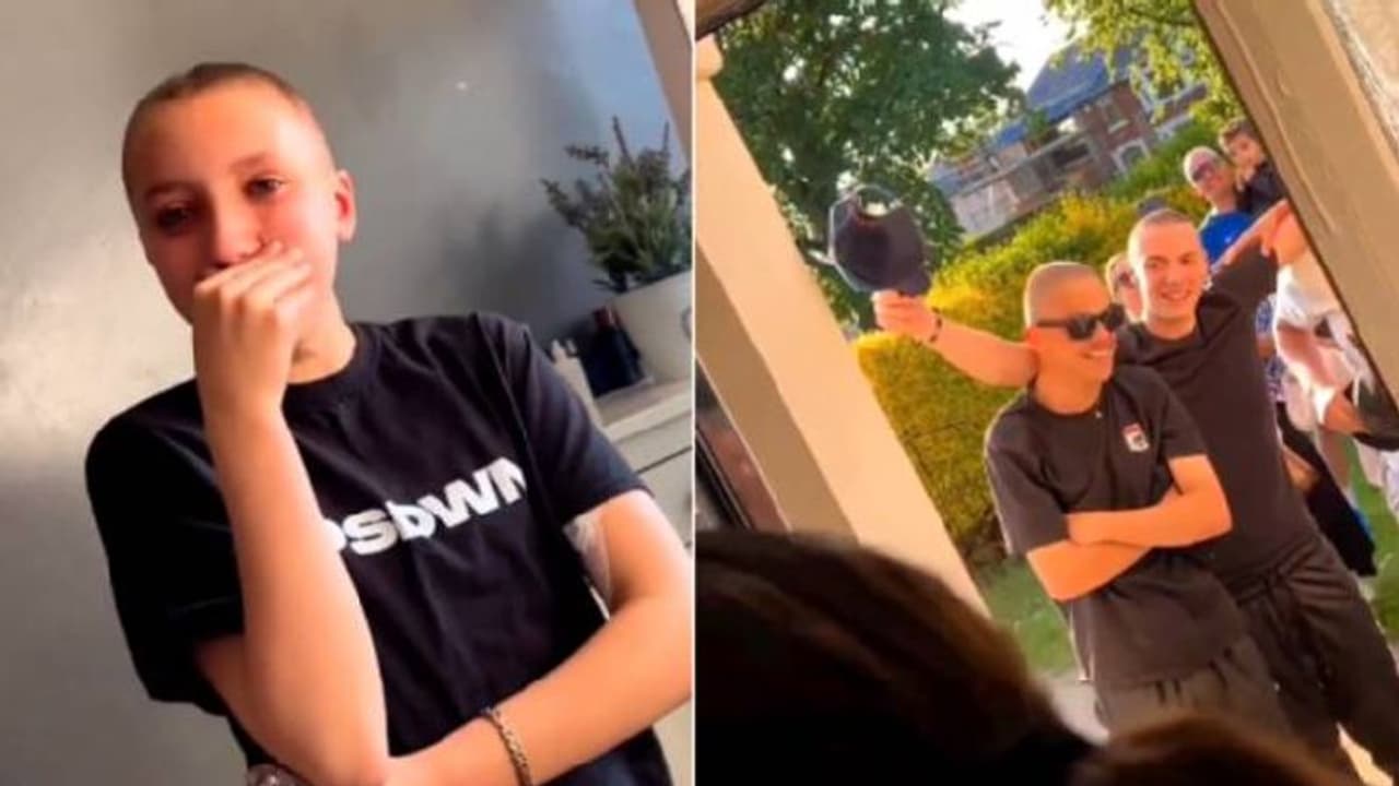 കാൻസറിനോട് പോരാടുന്ന കൂട്ടുകാരിക്ക് ഐക്യദാർഢ്യം, തല മൊട്ടയടിച്ച് സുഹൃത്തുക്കൾ, കണ്ണ് നനയിക്കുന്ന വീഡിയോ