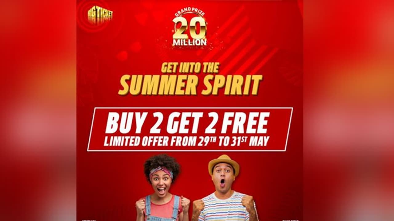 ബിഗ് ടിക്കറ്റ്: രണ്ട് ടിക്കറ്റ് വാങ്ങുന്നവര്‍ക്ക് രണ്ട് ടിക്കറ്റുകള്‍ സൗജന്യം!