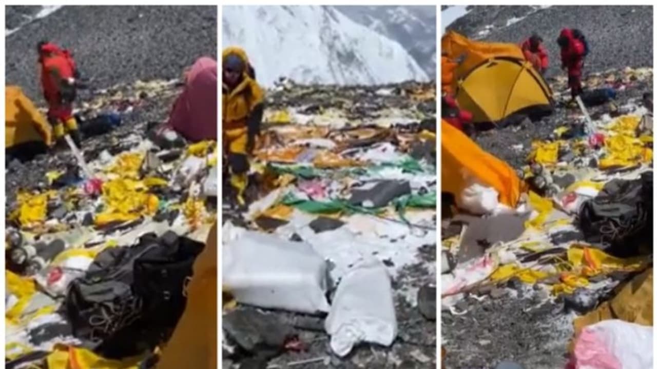 ഏറ്റവും ഉയരമുള്ള മാലിന്യമലയായി എവറസ്റ്റ് മാറുമോ? എവറസ്റ്റ് ക്യാമ്പ്സൈറ്റിലെ മാലിന്യക്കൂമ്പാരത്തിന്‍റെ വീഡിയോ!