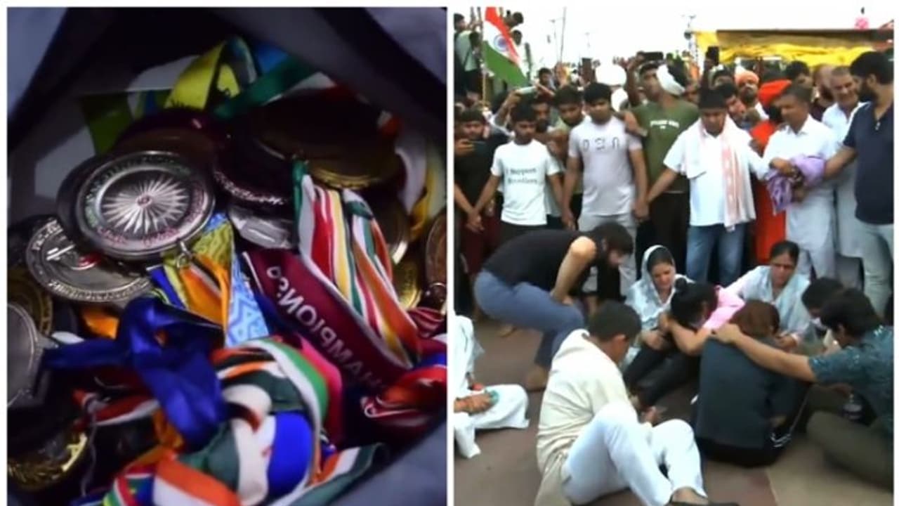 മെഡലുകൾ ഗംഗയിലൊഴുക്കാൻ ഗുസ്തി താരങ്ങൾ; പിന്തിരിപ്പിക്കാൻ കർഷക നേതാക്കൾ ഹരിദ്വാറിലേക്ക് മെഡലുകൾ ഗംഗയിലൊഴുക്കാൻ ഗുസ്തി താരങ്ങൾ; പിന്തിരിപ്പിക്കാൻ കർഷക നേതാക്കൾ ഹരിദ്വാറിലേക്ക്